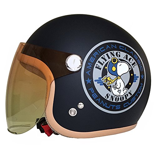 アークス(AXS) SNOOPY バイカーズ・シスターズ・リミテッド・エディション レディース用 ジェットヘルメット レイトオリジナルカラー バイカーズ・マットネイビー レディースフリー （54～57cm） SNJ-45