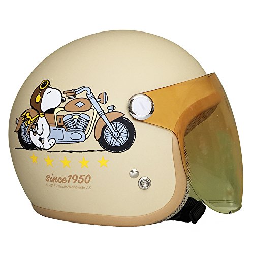 アークス(AXS) SNOOPY バイカーズ・シスターズ・リミテッド・エディション レディース用 ジェットヘルメット レイトオリジナルカラー バイカーズ・マットアイボリー レディースフリー （54～57cm） SNJ-44