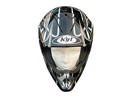 部品屋K&W モトクロスヘルメットダイヤ ブラック/シルバー L P53999