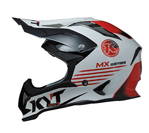 KYT ヘルメット オフロード STRIKE EAGLE K-MX シリーズ ホワイト/レッド S(55-56cm) YJEA0008S