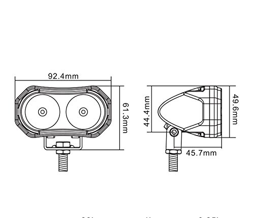 LED 作業灯 ワークライト タイヤ灯 路肩灯 投光器 アメリカ製チップ 90°広角ビーム 10W 小型 ノイズレス対策品 DC12V24V兼用 IP67防水 6000K 白光 バイク/車/船/機械/倉庫 汎用 13か月保証【Lightronic】