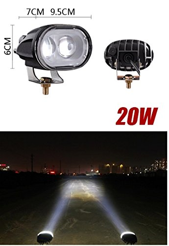 【Abz company】LED バイク オートバイ 車 バギー カー ヘッド ライト フォグ ランプ 作業灯 20W 10V - 80V 対応 防水 PC レンズ 角度 調整 可能 白光 20Ｗ