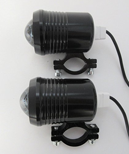 (スリーボックス) ThreeBox バイク フォグランプ LED ヘッドライト プロジェクター 30W 砲弾型 防水 2個セット ブラック