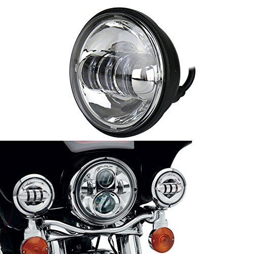 VOSICKY(ボスキー) Harley Davidson ハーレーダビッドソン オートバイク 汎用 改装 用 LED フォグランプ 補助ライト 4.5インチ DC 12V/24V 30W 高輝度 IP67高防水 低消耗 ２個セット （ シルバー ） 送料無料 一年保証付き