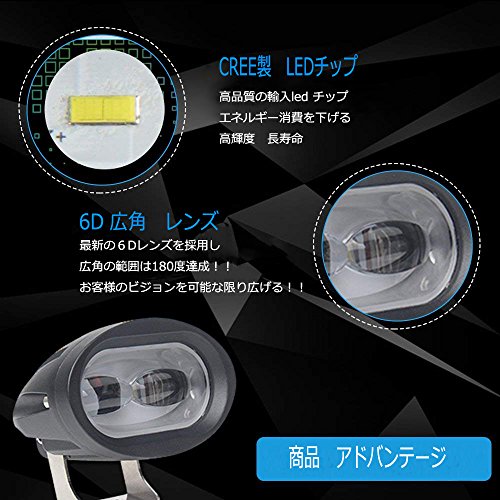 LEDフォグランプ ワークライト　20w 7d 広角タイプ ホワイト　CREE社製チップ搭載 10V-30VDV対応 オードバイ バギー適用 防水作業灯　PCレンズ　角度調整可能　1個　２年保証　GREENBEAN