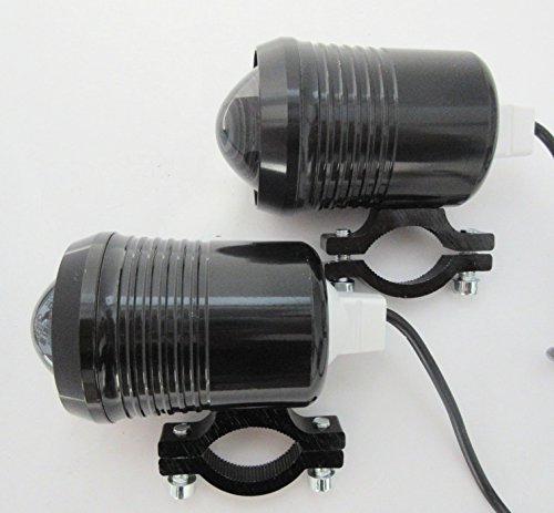 (スリーボックス) ThreeBox バイク フォグランプ LED ヘッドライト プロジェクター 30W 砲弾型 防水 2個セット ブラック