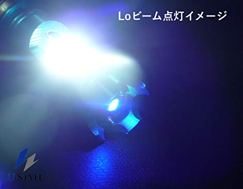 【U-Style】バイク用 LED ヘッドライト PH7 Hi/Lo 8W 6000K BP-034