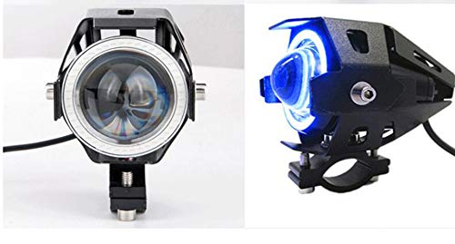 バイク用 LEDフォグランプ LEDヘッドライト CREE製 U7 Hi/Lo/ストロボ 3モード切替 汎用 防水 3000LM 12V~80V プロジェクター 補助灯 ブルー