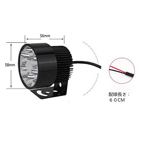 OUGUAN バイク オートバイ 用 LED ヘッドライト フォッグランプ LEDライト 防水 12V-80V 銀 １個