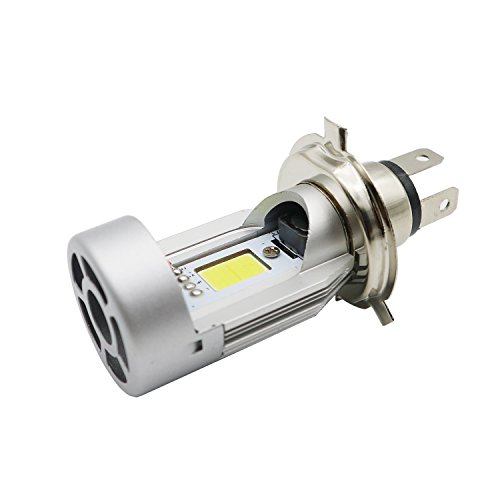 バイク用LEDヘッドライトH4 Hi/Lo HS1イエロー 12V20W 2000LM×2SMD 冷却ファン内蔵 ホワイト 簡単取付