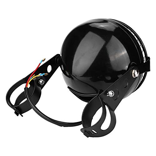 Aramox バイク用 LEDヘッドライト 、オートバイ/バイク/クルーザー/チョッパー/ボバーカフェレーサー用マウント金具付き12Vオートバイヘッドライト修正ヘッドランプ＆ランプシェード＆マウントブラケットサポート