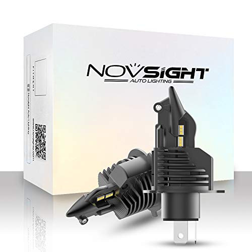 令和 NOVSIGHT 最新 30W 8000LM バイク LEDヘッドライト H4 新車検対応 ハイパワーLED 高輝度 切れのいいカットライン 6500K 12V/24V対応 2個セット 2年保証