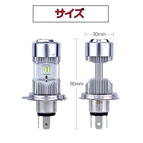 バイク用ledヘッドライト H4 HS1 直流電流 GREENBEAN Hi/Lo切替 両面発光 4000LM 6500K 12V24V車対応 creeチップ 冷却ファン前置き ホワイト 純正交換 1個 一年保証