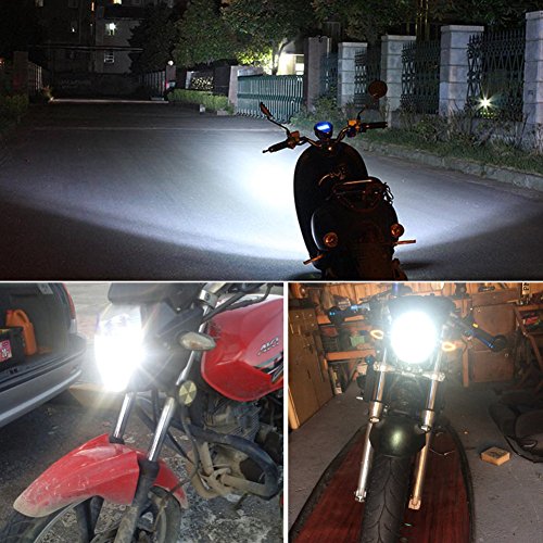 バイク用ledヘッドライト H4 HS1 直流電流 GREENBEAN Hi/Lo切替 両面発光 4000LM 6500K 12V24V車対応 creeチップ 冷却ファン前置き ホワイト 純正交換 1個 一年保証