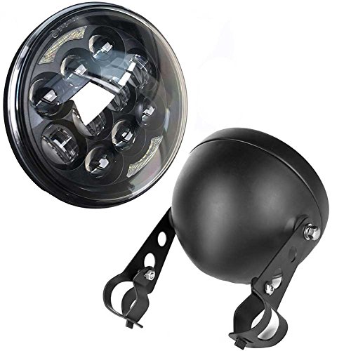 VOSICKY(ボスキー) 5.75インチ 80W 5.75インチ 5-3/4インチ Harley Davidson ハーレーダビッドソン オートバイク LED ヘッドライト イカリング付き Hi/Lo切替型 と 汎用 5.57 インチ ヘッドライトシェル ハウジングキット プロジェクター 高輝度 防水 送料無料 一年保証付き