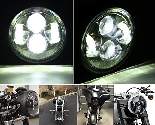 ビル・ディーレ ビンテージ 汎用 LED ヘッドライト 2灯 式 40W / 30W 12V 白光 ブラック