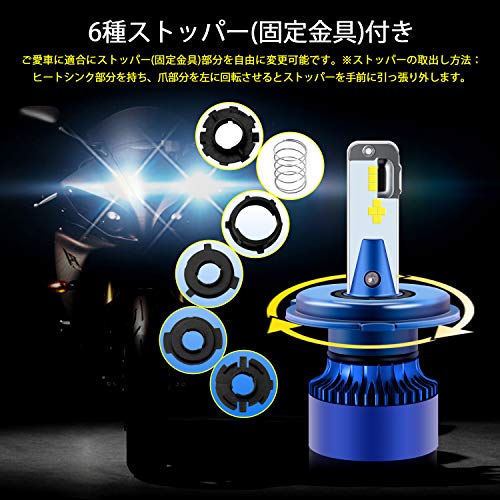 WinPower バイク用 LEDヘッドライト H4 H6 PH7 PH8 交換用LEDバルブ 高輝度CREEチップ搭載 Hi/Lo 切替式 6000K 4000lm 直流用　ホワイトビーム 冷却ファン内臓 5個口金付き 2年保証