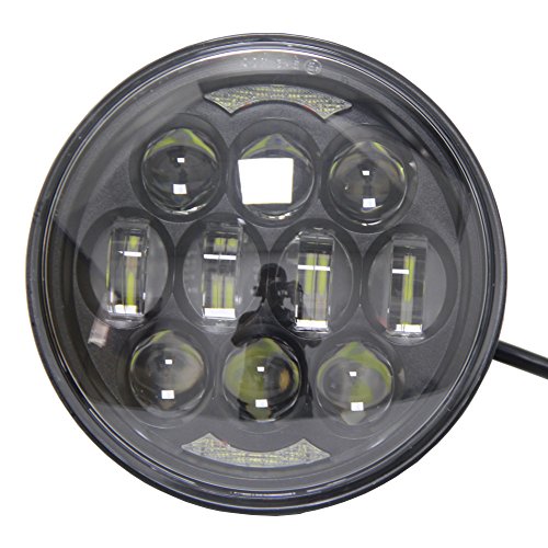 VOSICKY(ボスキー) 5.75インチ 80W 5.75インチ 5-3/4インチ Harley Davidson ハーレーダビッドソン オートバイク LED ヘッドライト イカリング付き Hi/Lo切替型 と 汎用 5.57 インチ ヘッドライトシェル ハウジングキット プロジェクター 高輝度 防水 送料無料 一年保証付き