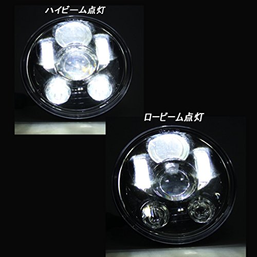 MOTOSTAR ハーレー 最新型 LEDヘッドライト 5.75インチ hi/lo IP67防水 車検対応 プロジェクター 12v-30v 黑[一年保証]