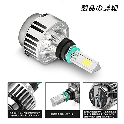 AMBOTHER LEDバルブ バイク用ヘッドライト H4 PH7 H6 三面発光 Hi・Lo DC12V-24V 6500K 4xソケット付き