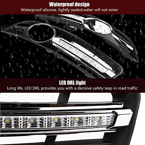 KIMISS 1ペア LEDフォグランプカバー、 デイタイムランニングライトカバー VWパサート05-10用