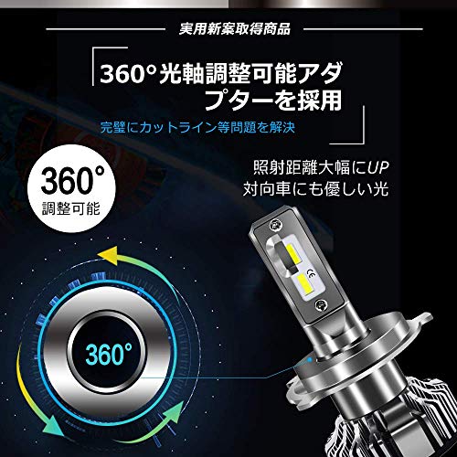 【3年保証&最強カットライン】BORDAN H4 led ヘッドライト Hi/Lo 新車検対応 車/バイク用 16000LM(8000LM*2) 50W(25W*2) PHILIPS ZESチ ップより明るく高輝度 新開発VLチップ 12V車対応(ハイブリッド車・EV車対応) ホワイト 6500K 日本語取説&3年保証書付き 2個入 - V8H4