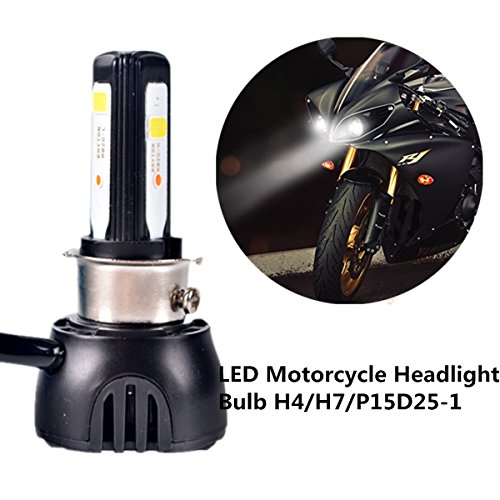 FEZZ バイクLEDヘッドライト H4 H6 S2 BA20D P15D25-1 LEDオートバイ ヘッドランプ 40W 冷却ファン付 フロントライト 3面発光 Hi/Lo ハイ/ロービーム 4600LM 6000K ホンダ ヤマハ カワサキ BMW KTMなど対応