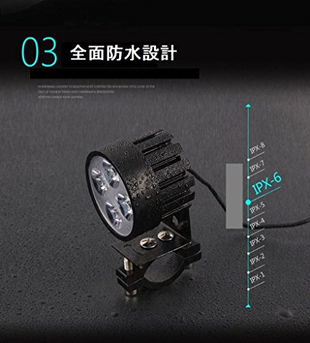 TohoAuto バイク用LED ヘッドライト 12V 防水 オートバイ 2個セット (ブラック）