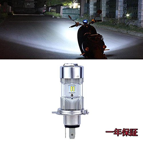 バイク用ledヘッドライト H4 HS1 直流電流 GREENBEAN Hi/Lo切替 両面発光 4000LM 6500K 12V24V車対応 creeチップ 冷却ファン前置き ホワイト 純正交換 1個 一年保証