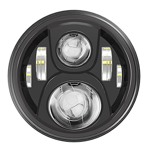 YaeTek LED ヘッドライトバイク 最新型 7インチ H4/H13 Hi/Lo オートバイ ハーレー 爆光60W 1個 12-24V兼用