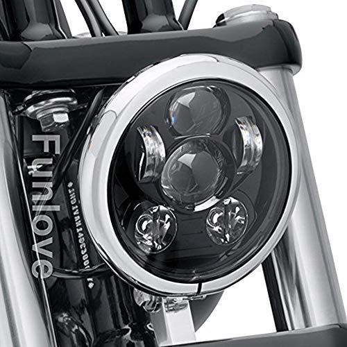 Galvor 5.75インチ5-3 / 4インチ 40W 付きヘッドライトLEDヘッドライトハーレー用ヘッドライトハイロービーム Motorcycleと汎用5.57インチヘッドライトシェルハウジングキット（黑）１個