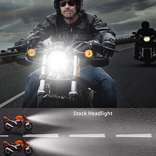 Signstek LEDヘッドライト 5.75インチ 45W オートバイク用 プロジェクター IP67防水 4000Lm (黒)