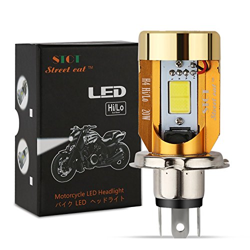 ヘッドライト Street Cat H4/HS1 バイク用ledヘッドライト 12V-80V 20W 対応 Hi/Lo切替 M4 冷却ファン内蔵