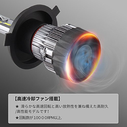 zodoo LEDヘッドライト H7 車検対応 切替 アメリカ CREE light source technologyチップ搭載 一体式 5000LMx2 30Wx2 6500K ホワイト 2個 DC9-32V 保証1年 mini-H7