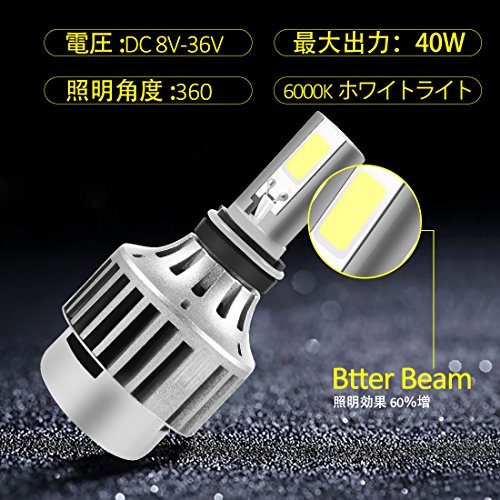 【2018の新製品】バイク用 led ヘッドライト H4 Hi/Lo 切替 3面発光 40W 4500LM 内蔵冷却ファン 試験寿命50000時間 3年保証 1個入