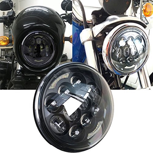 VOSICKY(ボスキー) 80W 5.75インチ オートバイ ハーレー LED ヘッドライト イカリング付き Hi/Lo切替型 プロジェクター 高輝度 送料無料 一年保証付き