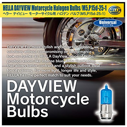 HELLA(ヘラー) モーターサイクル用 ブルーコーティング ハロゲンバルブ DAYVIEW 4500k M5 P15d-25-1 18W/18W 1ヶ入 225172