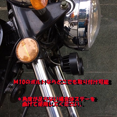 PLOTONE バイク用 高光量 LED フォグランプ 2個セット ボールジョイントで調整簡単 10mm