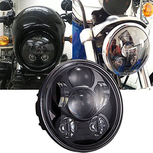 【 在庫処分セール 】VOSICKY(ボスキー) 5.75インチ ハーレーオートバイク用 LEDヘッドライト プロジェクター ブラック hi/lo 送料無料 一年保証付き