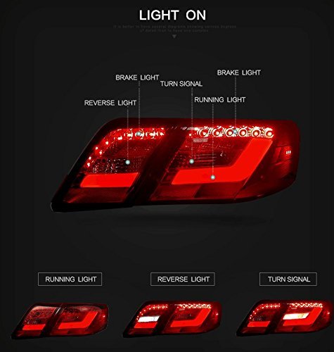 MOSTPLUS for Toyota camry LEDテールライトリアランプ左＆右アセンブリセット レッド