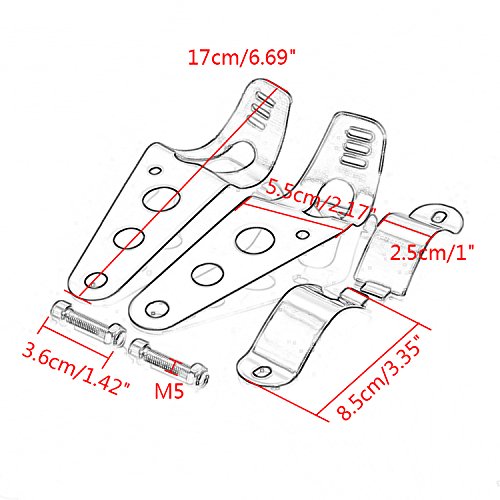 2個セットブラケット バイクヘッドライト ブラケット ブラック アルミ合金 汎用 17cm×5.5cm