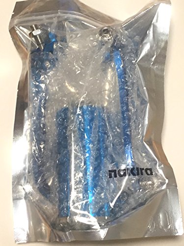 (nakira) 折りたたみ可能！ スリム カスタム ミラー メッキ アルミ 左右セット 10mm 正ネジ 汎用 バイク (青 ブルー)