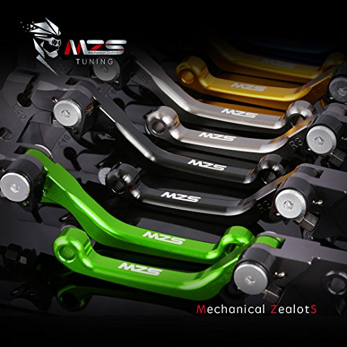 MZS ブレーキ クラッチ ショート レバー 用 カワサキ Ninja250 13-17年/ Ninja250R 08-12年/ Ninja250SL 15-17年/ Ninja300R Z300 13-17年/ Ninja400 18年/ VERSYS-X300 KLE300​ 17-18年 グリーン