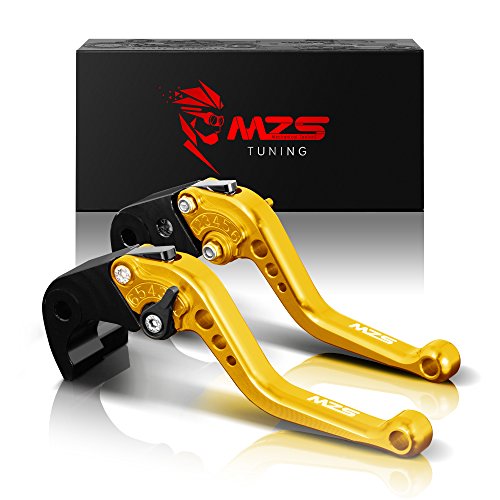 MZS 6段調整 ブレーキ クラッチ レバー 用 カワサキ Ninja ZX-6R ZX-636R ZX-6RR 00-04年/ Ninja ZX-9R 00-03年/ Ninja ZX-10R 04-05年/ Ninja ZX-12R 00-05年/ Z1000 03-06年/ ZZR400 04-05年/ ZZR600 05-09年/ ヴェルシス1000 12-14年 ゴールド