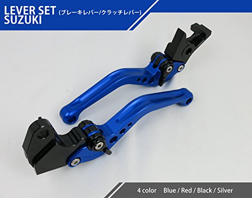 ビレットブレーキクラッチレバー ショートレバー 6段階調整 SUZUKI GSX-R1000(01-04年)/750(96-03年)/600(97-03年) TL1000S GSR750/600/400 グラディウス650/400 RGV-Γ250 バンディット250 青