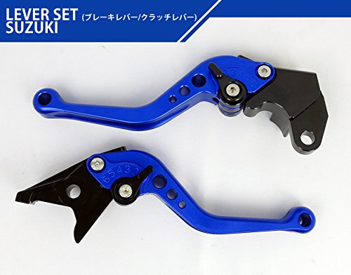 ビレットブレーキクラッチレバー ショートレバー 6段階調整 SUZUKI GSX-R1000(01-04年)/750(96-03年)/600(97-03年) TL1000S GSR750/600/400 グラディウス650/400 RGV-Γ250 バンディット250 青