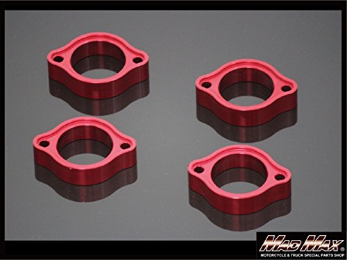 ゼファー400/ゼファーχ/Z400FX/Z400GP/GPZ400F マフラーフランジSET(1台分)CNC アルミ削りだし レッド MM10-0016-5RD