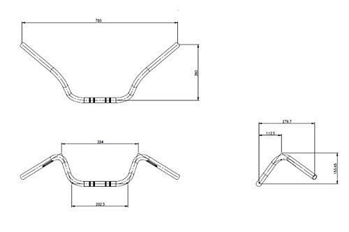 EFFEX(エフェックス) ハンドル EZ-FIT BAR 純正比30mmバック スチール クローム FLD(12-16) EHD202-30