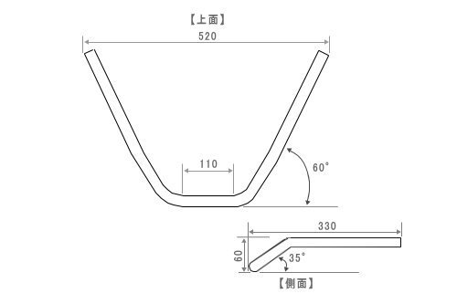 【1ヶ月保証付】【ハンドル】【ハンドルパイプ】TYPE-1 絞りタイプ 汎用品 757