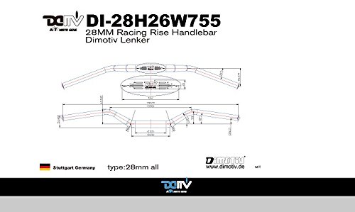 Dimotiv DMV 28mm ハンドルバー チタン H26mm W755mm(28mm Racing High) DI-28H26W755-T